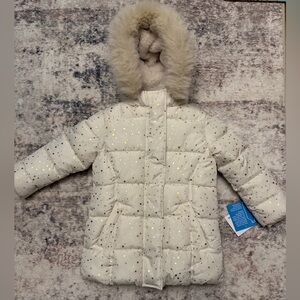 3T Puffer Jacket - Cream with Gold Stars